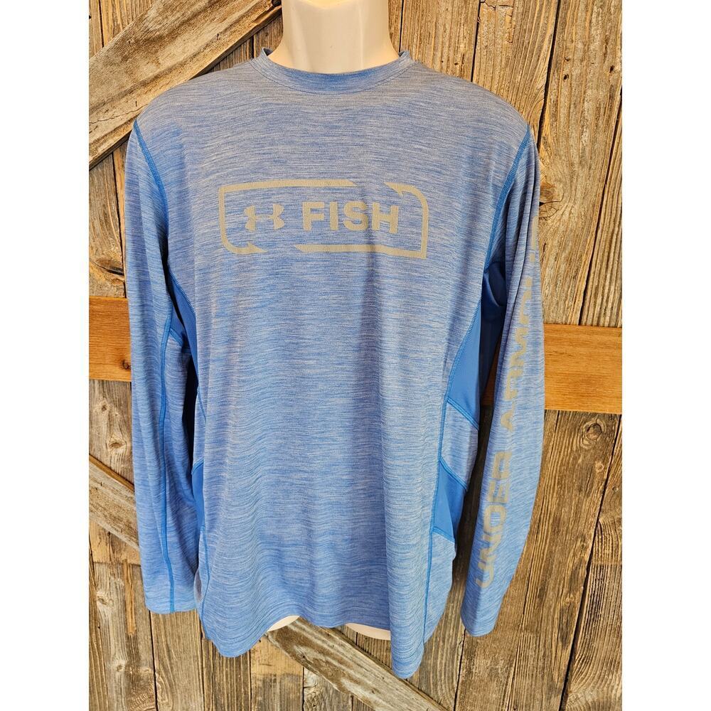 Under armour fish hunting icon vented heat gear long sleeve performance top L